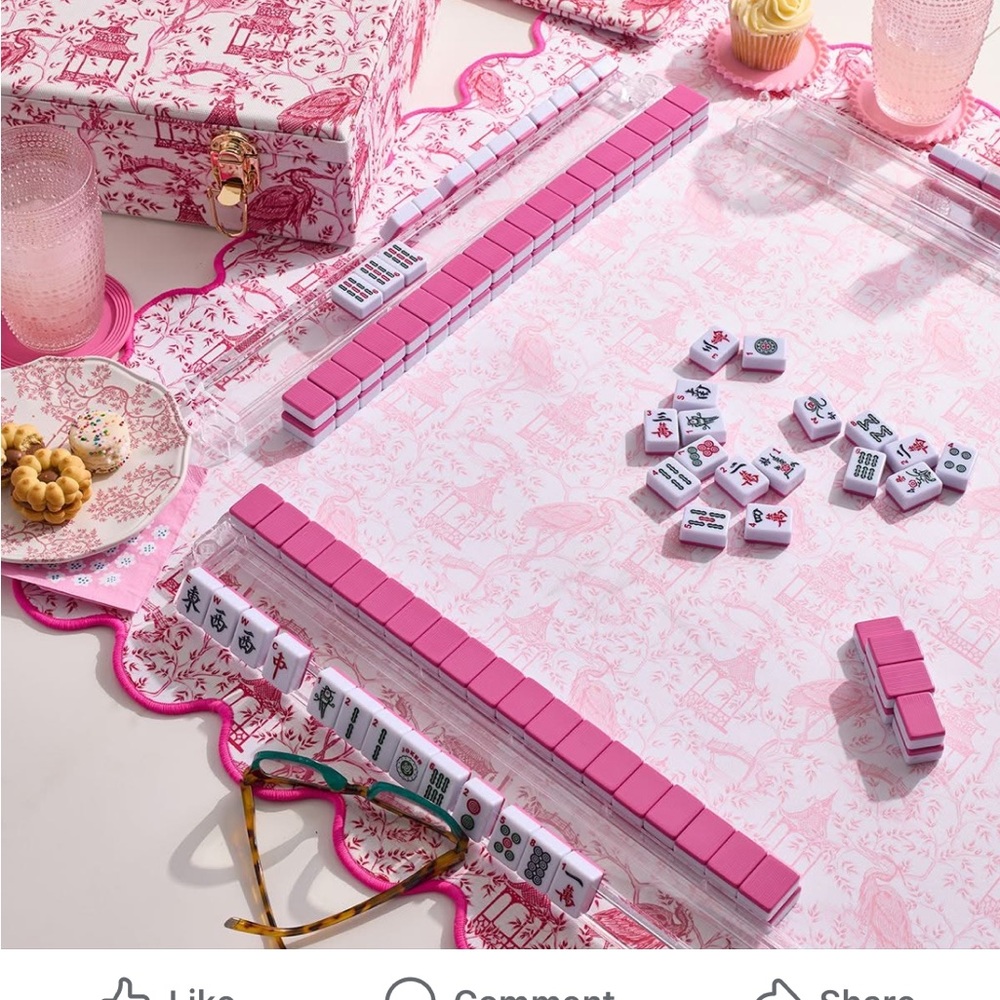 Southern Living Pink Mahjong Set